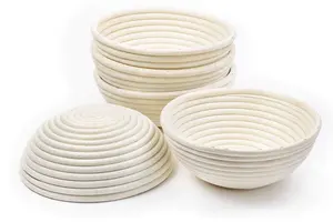 Paniers de levage en rotin naturel pour pain, prix usine, ronds et ovales avec doublure en toile, pour boulangerie et cuisine - Product Image 4