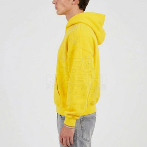 Vêtements d'hiver confortables et tendance, sweat à capuche basique en molleton 100% coton avec poche ornée de strass, conçu pour le streetwear, les looks décontractés et les voyages - Product Image 2