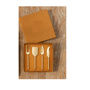 Ensemble de couteaux à fromage en laiton, outils de découpe, 4 pièces, coffret cadeau, fêtes de Noël, ensemble de couteaux à fromage en laiton, prix de gros - Product Image 1