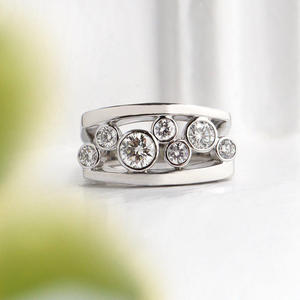 Igi/gia แล็บปลูกวินเทจ14K สีขาวทองแต่งงาน/หมั้นแหวน unisex เพชรของขวัญครบรอบปาร์ตี้กับลูกแพร์ตัดเพชร - Product Image 3