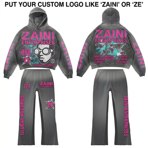 Conjunto Deportivo de Invierno para Hombre ZAINI, 350 g/m², Felpa de Algodón Grueso, Color Gris Carbón, Logotipo Personalizado, Impresión Serigráfica y Bordado - Product Image 1