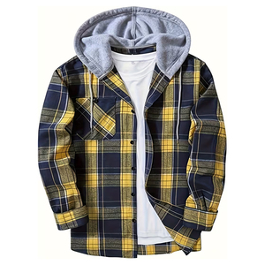 Vente en gros de chemises en flanelle de haute qualité pour hommes, sweat-shirt décontracté à carreaux, veste coupe-vent, vêtements d'extérieur écologiques pour l'hiver, streetwear - Product Image 1