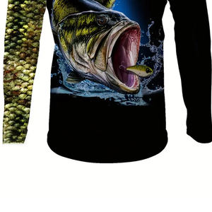 Camiseta de Pesca de Manga Larga con Diseño Personalizado, Camiseta de Pesca Sublimada al por Mayor, Camisetas de Pesca de Secado Rápido - Product Image 5