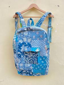 Mochila Acolchada a Rayas para Niñas, Hecha a Mano, de Algodón, para la Escuela, Ligera, para Viajes, con Múltiples Bolsillos, Estilo Boho, 20 Pulgadas - Product Image 6