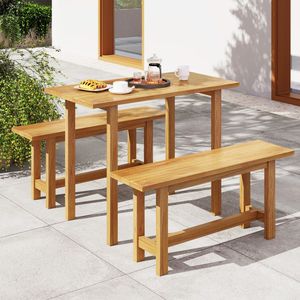 Panca da Esterno in Legno Teak per Veranda, Giardino e Bordo Piscina - Product Image 5