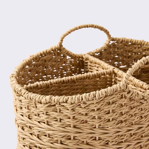 Panier de rangement en jonc de mer tressé à la main avec poignée pour la chambre des enfants et des adolescents, panier organisateur naturel, solution de rangement écologique - Product Image 5