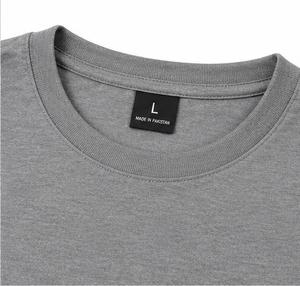 T-shirt gris à manches courtes et col rond pour homme, coupe classique, couleur unie, 100 % coton jersey tricoté, design uni, respirant à l'avant - Product Image 4