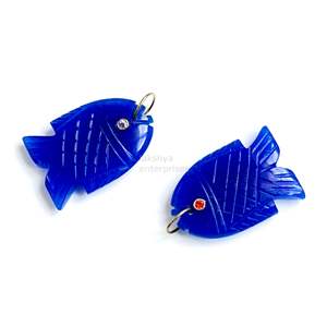 จี้ปลาหยกสีน้ำเงิน AAA แกะสลักด้วยมือ ประดับด้วยพลอยรูปปลา เงินแท้ 925 ทำด้วยมือ สร้อยคอคริสตัลบำบัด สำหรับทำเครื่องประดับ ขายส่ง - Product Image 4