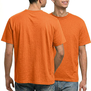Men custom Plain <b>orange</b> <b>TShirt</b> Custom Logo breathable lightweight Round Neck Premium Cotton Short Sleeve Summer fashionwear - Product Image 1