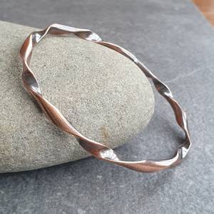 Belladec Handcrafted Twisted <b>Copper</b> <b>Bangle</b> Bracelet Artisan Spiral Design Classic Elegant Minimalist Jewelry Daily Wear Gift for - Product Image 6