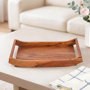 Wooden Serving <b>Tray</b> Rectangle Minimalist Design Varnished Finish Single Tier for Table Use Food <b>Storage</b> <b>Trays</b> <b>Tray</b> for Home - Product Image 4