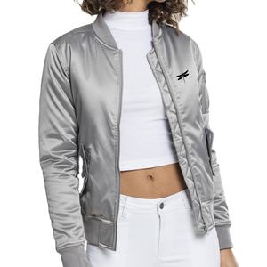 Chaqueta vaquera de mujer con cuello marinero, chaqueta bomber de satén, ropa de abrigo de invierno, bordado de alta calidad 2026 - Product Image 1