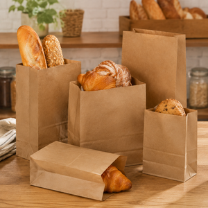 Custom Kraft Paper Food <b>Bags</b> Eco Friendly Bakery Packaging <b>Bags</b> for <b>Bread</b> Pastry Takeaway Food Packaging and Retail Use - Product Image 6