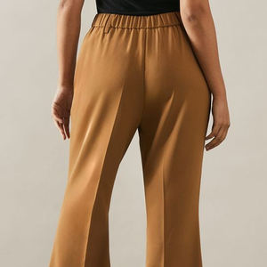 Pantalones de Moda para Mujer Talla Grande, Diseño de Cintura Alta, Pierna Ancha, Holgados, de Algodón y Lino, Estilo Campana - Product Image 2