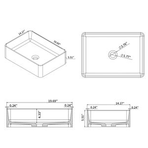 Lavabo da Bagno Moderno in Pietra di Quarzo 25B11BQ - Product Image 5
