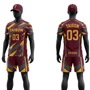 Conjunto de Uniforme de Voleibol para Hombre, Tela Interlock de Poliéster de 160 g/m², Diseño de Paneles Azul Marino y Verde Esmeralda, Transpirable, de Secado Rápido, Logotipo Personalizado por Sublimación - Product Image 3