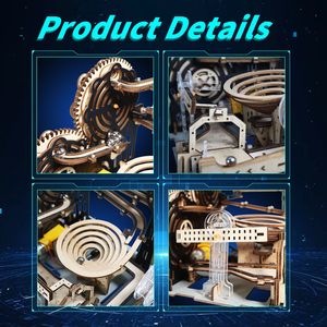 Puzzle 3D in Legno Elettrico Fatto a Mano, Kit Modello Pista per Biglie, Rompicapo Fai-da-Te, Regalo di Natale Senza Batteria - Product Image 3