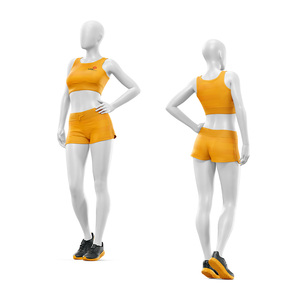 Ensemble de yoga 2 pièces pour femme : Crop top et short taille haute à col rond, imprimé camouflage, respirant, en Spandex et Polyester, pour la gym - Product Image 4
