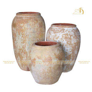 Grand pot à fleurs moderne en céramique galvanisée blanche Atlantis AN546H110 pour la maison, le jardin, l'hôtel, les créations miniatures de paysages - Product Image 1