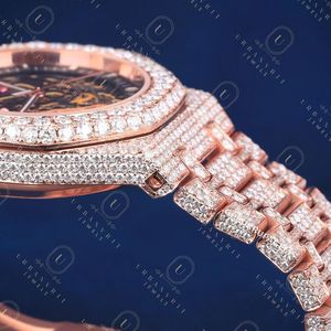 Reloj Mecánico de Lujo con Incrustaciones de Diamantes en Oro Rosa, Pantalla Analógica, Cierre Desplegable, Caja Ovalada de 41 mm para Mujer - Product Image 5
