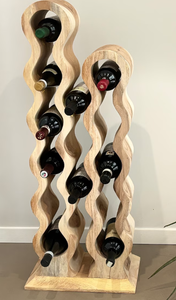 Porte-bouteilles en bois au design incroyable, présentoir de comptoir pour le rangement des bouteilles de vin, idéal pour les bars, les restaurants, les hôtels et la décoration de la maison - Product Image 3