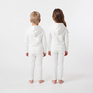 Conjunto de Sudadera con Capucha y Pantalones de Algodón Grueso para Niños, Color Blanco Sólido, Ropa Deportiva Informal para Jóvenes - Product Image 6