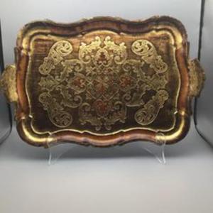 Plateau de service vintage en laiton, vaisselle en métal artisanale traditionnelle pour restaurant, traiteur, mariage, dîner, fête et usage domestique - Product Image 4
