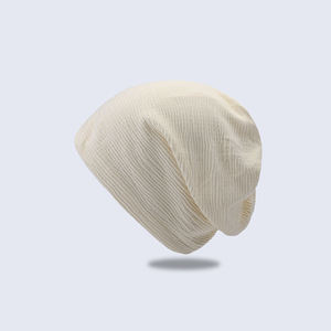 100% Cotton Custom Solid Beanie Knit Baggy <b>Hat</b> Soft Confinement Beanie Sleeping Cap Lightweight Breathable Skull Cap - Product Image 5