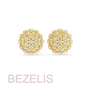 Pendientes de Oro Rosa Vintage con Diamantes, Diseño Floral de Filigrana, Corte Brillante Redondo, para Mujer, Venta al por Mayor, Ideales para Fiestas - Product Image 2