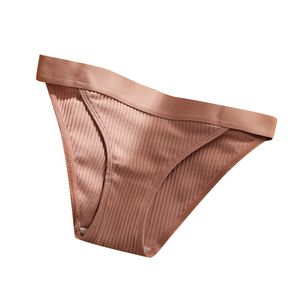 Culottes de bikini côtelées roses pour femmes, taille mi-haute, sans couture, en coton et élasthanne, style basique, sous-vêtements quotidiens - Product Image 6