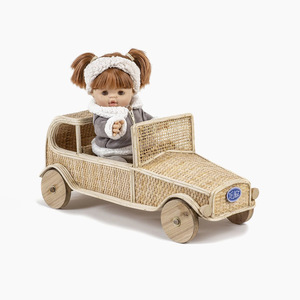 Sustainable rattan toy <b>car</b> for kids mini vehicle toys montessori inspired pretend play <b>cars</b> - Product Image 1