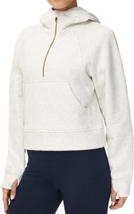 Sudadera con Capucha para Mujer, Color Gris Claro, Manga Larga, Cierre de Cremallera, Estilo Crop Top, Mezcla de Algodón y Felpa, Transpirable, Sin Forro, para Otoño - Product Image 5