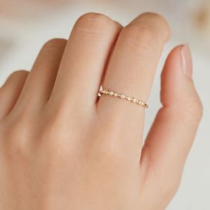 Stackable <b>Rings</b> 925 <b>Silver</b> with 14K Gold Plated CZ Pave Setting for Women Fine Jewelry Wholesale - Product Image 2