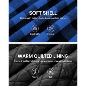 Chemise en flanelle vintage pour homme 2025, veste en coton à carreaux avec capuche, doublure en polaire, fermeture éclair, teinte et enduite, tailles XS à 5XL incluses - Product Image 3