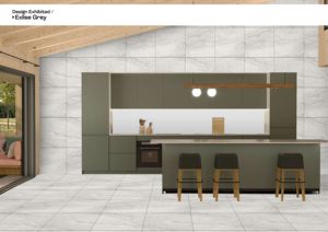 Azulejos de Cerámica de Porcelana Esmaltada con Aspecto de Mármol de 600x600 mm, Acabado Mate Rústico Gris Exlise, Azulejos Cuadrados de 60x60 cm para Exteriores - Product Image 3