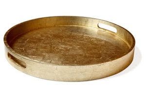 Bandeja Redonda de Latón para Servir, Color Sólido, Metal Pulido, Diseño Moderno, Vajilla Duradera - Product Image 1