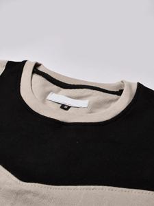 Men Sweat Suits High Quality Slim Fit Blank <b>Crew</b> <b>Neck</b> <b>Sweatshirt</b> Fleece Tracksuit for Men <b>Black</b> & Skin - Product Image 2