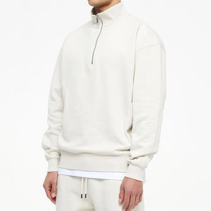 Pull-over demi-zippé en gros pour activités de plein air d'automne, en tissu molletonné épais, pour les détaillants américains - Product Image 5