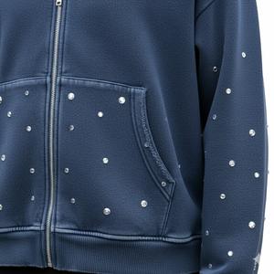 Hiver personnalisé, service OEM, pressage à chaud, strass brillants, coupe courte, délavé à l'acide, 100% coton molletonné, séchage rapide - Product Image 4