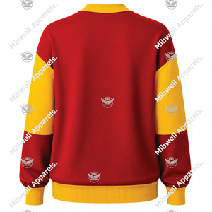 NSPDK <b>Women's</b> <b>Red</b> Yellow <b>Cardigan</b> Full Sleeve Embroidered Casual Knitted Sweater Winter Front Eco-friendly - Product Image 2