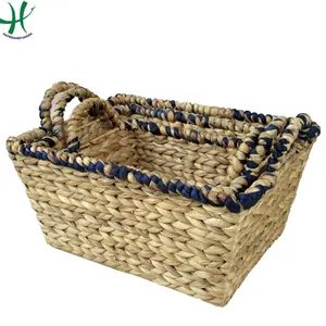 Haprosimex Saigon, Round water hyacinth storage basket with handles decorative storage baskets