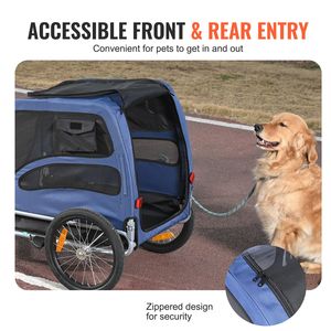 Rimorchio per Bicicletta per Cani Facilmente Pieghevole, Supporta 45 kg, Ruote a Sgancio Rapido, Trasportino Universale per Animali Domestici - Product Image 5