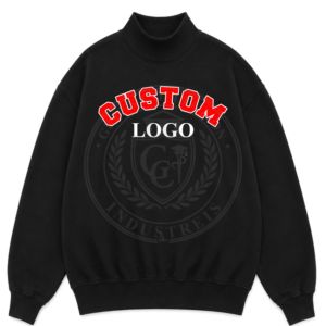Sudadera personalizada con cuello simulado, jersey oversize con capucha, logo bordado, ropa casual urbana, fabricante mayorista de suéteres - Product Image 4