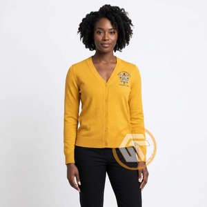 เสื้อคาร์ดิแกนคอวีแบบสวมใส่สบายสำหรับฤดูหนาว  ปักลาย Sigma Gamma Rho  ตกแต่งด้วยอะคริลิกแบบถัก  ติดกระดุมด้านหน้า  ออกแบบตามสั่ง - Product Image 4