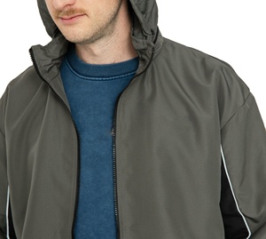 Windbreaker Jacket OEM High Quality <b>Canvas</b> Waterproof Eco-Friendly Thick Stand Collar Winter Casual Outdoor Sports Jacket Men - Product Image 3