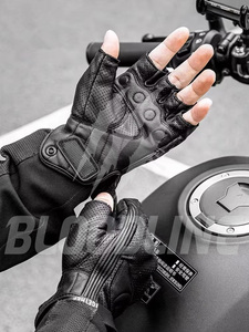 Gants en cuir respirants, longueur poignet, pour usage sportif en plein air, noirs, non doublés, printemps-été - Product Image 6