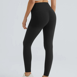 Leggings de Yoga para Mujer al Por Mayor, Cintura Alta, Transpirables, de Secado Rápido, de Algodón y Fibra de Bambú, Gruesos - Product Image 4