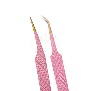 Pinzas profesionales para pestañas, aplicador de extensiones de pestañas, pinzas de precisión de acero inoxidable para el cuidado de la belleza, pinzas para aplicación de pestañas - Product Image 6