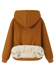 Sweat à capuche zippé surdimensionné pour homme, 100% coton, 400 g/m², doublure en fourrure intérieure, poids lourd - Product Image 5