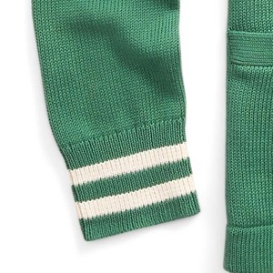 Cárdigan Verde de Punto para Mujer, Cuello en V, Manga Larga, Estilo Urbano, Logotipo P Bordado, Parche con Número 67, Diseño Vintage - Product Image 6